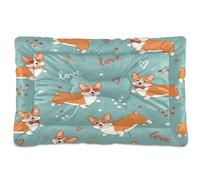 Ewusp Dog Bow Tie Calming Dog Bed for Small Medium Large Pets Washable Dog Crate Mattress Soft and Cozy Pet Bed Floor Pad with Anti-Slip Bottom 60x46x4.5 cm