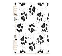 Ewusp Dog Paw1 Spiral Notebook with Hardcove 1 PCS Waterproof A5 Wirebound Notebook 60 Sheets College Ruled Notepad Lined Journals, 80GSM Paper