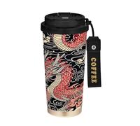 Ewusp Dragon Insulated Coffee Mug 500 ml Stainless Steel Travel Tumbler BPA Free Reusable Vacuum Double Wall Coffee Cup