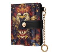 Ewusp Falcon Wallets for Women PU Leather RFID Blocking Clutch Wallet Bifold Compact Ladies Purse with Zipper Coin Pocket & ID Window
