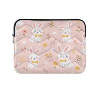 Ewusp Flowers Bunny Laptop Sleeve 16 Inch Protective Laptop Case Waterproof Shockproof Briefcase Carrying Bag for Computer Notebook Table, 40x30x2 cm