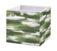 Ewusp Green White Print Cube Storage Boxes 28x28 cm Foldable Closet Organiser Bin Holiday Basket Baby Basket for Nursery Bedroom Office