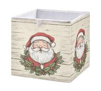 Ewusp Happy Christmas Cube Storage Boxes 28x28 cm Foldable Closet Organiser Bin Holiday Basket Baby Basket for Nursery Bedroom Office