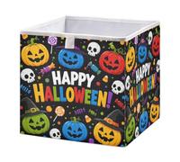 Ewusp Happy Halloween Cube Storage Boxes 28x28 cm Foldable Closet Organiser Bin Holiday Basket Baby Basket for Nursery Bedroom Office
