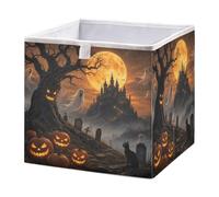 Ewusp Happy Halloween Cube Storage Boxes 28x28 cm Foldable Closet Organiser Bin Holiday Basket Baby Basket for Nursery Bedroom Office