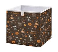 Ewusp Happy Halloween Cube Storage Boxes 28x28 cm Foldable Closet Organiser Bin Holiday Basket Baby Basket for Nursery Bedroom Office