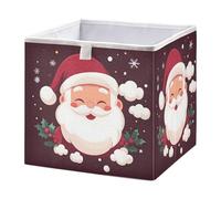 Ewusp Happy Santa Claus Cube Storage Boxes 28x28 cm Foldable Closet Organiser Bin Holiday Basket Baby Basket for Nursery Bedroom Office