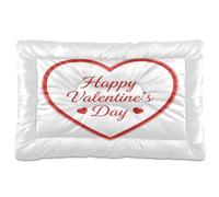 Ewusp Happy Valentine's Day Calming Dog Bed for Small Medium Large Pets Washable Dog Crate Mattress Soft and Cozy Pet Bed Floor Pad with Anti-Slip Bottom 60x46x4.5 cm