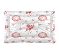 Ewusp Heart Lollipops Calming Dog Bed for Small Medium Large Pets Washable Dog Crate Mattress Soft and Cozy Pet Bed Floor Pad with Anti-Slip Bottom 91x60x6 cm