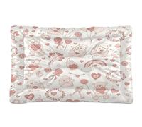 Ewusp Heartfelt Valentine Doodles Calming Dog Bed for Small Medium Large Pets Washable Dog Crate Mattress Soft and Cozy Pet Bed Floor Pad with Anti-Slip Bottom 60x46x4.5 cm