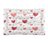 Ewusp Hearts Doodles Calming Dog Bed for Small Medium Large Pets Washable Dog Crate Mattress Soft and Cozy Pet Bed Floor Pad with Anti-Slip Bottom 60x46x4.5 cm
