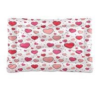 Ewusp Hearts Doodles Calming Dog Bed for Small Medium Large Pets Washable Dog Crate Mattress Soft and Cozy Pet Bed Floor Pad with Anti-Slip Bottom 91x60x6 cm