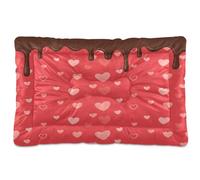 Ewusp Hearts Dripping Chocolate Calming Dog Bed for Small Medium Large Pets Washable Dog Crate Mattress Soft and Cozy Pet Bed Floor Pad with Anti-Slip Bottom 91x60x6 cm