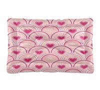 Ewusp Hearts Mermaid Calming Dog Bed for Small Medium Large Pets Washable Dog Crate Mattress Soft and Cozy Pet Bed Floor Pad with Anti-Slip Bottom 91x60x6 cm