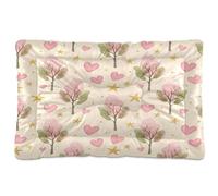 Ewusp Hearts Pine Trees Calming Dog Bed for Small Medium Large Pets Washable Dog Crate Mattress Soft and Cozy Pet Bed Floor Pad with Anti-Slip Bottom 91x60x6 cm