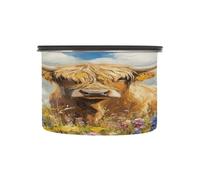 Ewusp Highland Cow Airtight Coffee Canister 500 ML Stainless Steel Food Storage Jar Kitchen Sealed Container for Coffee, Beans, Tea, Sugar, Nuts