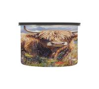 Ewusp Highland Cow Airtight Coffee Canister 500 ML Stainless Steel Food Storage Jar Kitchen Sealed Container for Coffee, Beans, Tea, Sugar, Nuts