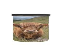 Ewusp Highland Cow Airtight Coffee Canister 500 ML Stainless Steel Food Storage Jar Kitchen Sealed Container for Coffee, Beans, Tea, Sugar, Nuts
