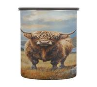 Ewusp Highland Cow Airtight Coffee Canister 900 ML Stainless Steel Food Storage Jar Kitchen Sealed Container for Coffee, Beans, Tea, Sugar, Nuts