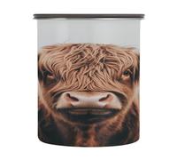 Ewusp Highland Cow Airtight Coffee Canister 900 ML Stainless Steel Food Storage Jar Kitchen Sealed Container for Coffee, Beans, Tea, Sugar, Nuts