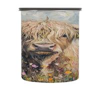 Ewusp Highland Cow Airtight Coffee Canister 900 ML Stainless Steel Food Storage Jar Kitchen Sealed Container for Coffee, Beans, Tea, Sugar, Nuts