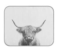 Ewusp Highland Cow Dog Cooling Mat 50x70 cm Scratch-Resistant Pet Cool Mat Self Cool Ice Silk Bed Pad Summer Cooling Sleeping Pad for Dogs & Cats