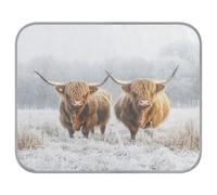 Ewusp Highland Cow Dog Cooling Mat 50x70 cm Scratch-Resistant Pet Cool Mat Self Cool Ice Silk Bed Pad Summer Cooling Sleeping Pad for Dogs & Cats