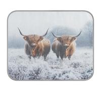 Ewusp Highland Cow Dog Cooling Mat 50x70 cm Scratch-Resistant Pet Cool Mat Self Cool Ice Silk Bed Pad Summer Cooling Sleeping Pad for Dogs & Cats