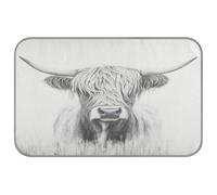 Ewusp Highland Cow Dog Cooling Mat 60x98 cm Scratch-Resistant Pet Cool Mat Self Cool Ice Silk Bed Pad Summer Cooling Sleeping Pad for Dogs & Cats