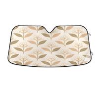 Ewusp Leaves Windshield Sun Shade Foldable Car Front Window Sunshade Auto Sun Visor Heat Portection Blocks UV Rays and Keeps Vehicle Cool, 140 x 70 cm