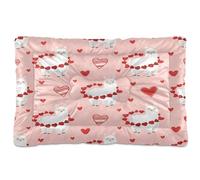 Ewusp Llamas Heart Garland Calming Dog Bed for Small Medium Large Pets Washable Dog Crate Mattress Soft and Cozy Pet Bed Floor Pad with Anti-Slip Bottom 91x60x6 cm
