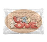 Ewusp Love Bears Calming Dog Bed for Small Medium Large Pets Washable Dog Crate Mattress Soft and Cozy Pet Bed Floor Pad with Anti-Slip Bottom 91x60x6 cm