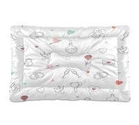 Ewusp Love Theme Calming Dog Bed for Small Medium Large Pets Washable Dog Crate Mattress Soft and Cozy Pet Bed Floor Pad with Anti-Slip Bottom 60x46x4.5 cm