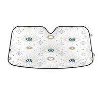 Ewusp Magic Evil Eye Car Windscreen Sunshade 140x70cm, Foldable Front Window Sun Visor, Heat & UV Ray Reflector, Universal Accordion Car Shade for SUV, Van, Keeps Vehicle Cool