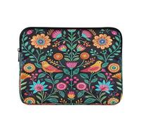 Ewusp Mexican Floral Bird Laptop Sleeve 14 Inch Protective Laptop Case Waterproof Shockproof Briefcase Carrying Bag for Computer Notebook Tablet 34x26x2 cm