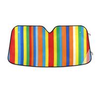 Ewusp Mexican Stripes Colorful Windshield Sun Shade Foldable Car Front Window Sunshade Auto Sun Visor Heat Portection Blocks UV Rays and Keeps Vehicle Cool, 140 x 70 cm