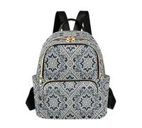 Ewusp Moroccan Tile Mini Backpack Purse for Women, Quilted Small Fashion Backpacks Lightweight Casual Travel Daypack