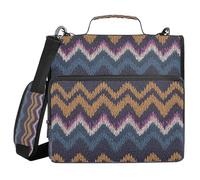 Ewusp Multicolored Curves 3 Ring Zipper Binder with Handle & Shoulder Strap 1.5 Inch Expanding File Folder Multi-Pocket Organizer Holds 500 Sheets for School Office