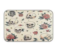 Ewusp Old School Tattoo Dog Cooling Mat 60x98 cm Scratch-Resistant Pet Cool Mat Self Cool Ice Silk Bed Pad Summer Cooling Sleeping Pad for Dogs & Cats