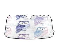 Ewusp Owls Windshield Sun Shade Foldable Car Front Window Sunshade Auto Sun Visor Heat Portection Blocks UV Rays and Keeps Vehicle Cool, 140 x 70 cm