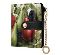 Ewusp Pear Mulberry Wallets for Women PU Leather RFID Blocking Clutch Wallet Bifold Compact Ladies Purse with Zipper Coin Pocket & ID Window