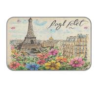 Ewusp Romantic Paris Dog Cooling Mat 60x98 cm Scratch-Resistant Pet Cool Mat Self Cool Ice Silk Bed Pad Summer Cooling Sleeping Pad for Dogs & Cats