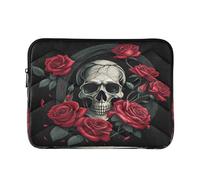 Ewusp Rose Skull Laptop Sleeve 16 Inch Protective Laptop Case Waterproof Shockproof Briefcase Carrying Bag for Computer Notebook Table, 40x30x2 cm