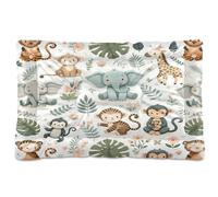 Ewusp Safari Animals Calming Dog Bed for Small Medium Large Pets Washable Dog Crate Mattress Soft and Cozy Pet Bed Floor Pad with Anti-Slip Bottom 60x46x4.5 cm
