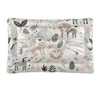 Ewusp Safari Animals Calming Dog Bed for Small Medium Large Pets Washable Dog Crate Mattress Soft and Cozy Pet Bed Floor Pad with Anti-Slip Bottom 91x60x6 cm