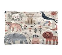 Ewusp Safari Animals Calming Dog Bed for Small Medium Large Pets Washable Dog Crate Mattress Soft and Cozy Pet Bed Floor Pad with Anti-Slip Bottom 91x60x6 cm