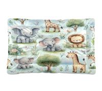 Ewusp Safari Animals Calming Dog Bed for Small Medium Large Pets Washable Dog Crate Mattress Soft and Cozy Pet Bed Floor Pad with Anti-Slip Bottom 91x60x6 cm