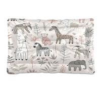 Ewusp Safari Animals Calming Dog Bed for Small Medium Large Pets Washable Dog Crate Mattress Soft and Cozy Pet Bed Floor Pad with Anti-Slip Bottom 60x46x4.5 cm
