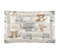 Ewusp Safari Animals Calming Dog Bed for Small Medium Large Pets Washable Dog Crate Mattress Soft and Cozy Pet Bed Floor Pad with Anti-Slip Bottom 60x46x4.5 cm