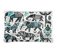 Ewusp Safari Animals Calming Dog Bed for Small Medium Large Pets Washable Dog Crate Mattress Soft and Cozy Pet Bed Floor Pad with Anti-Slip Bottom 60x46x4.5 cm